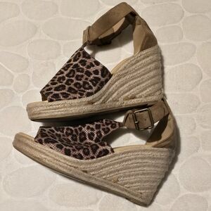 Leopard Print Wedge Sandals